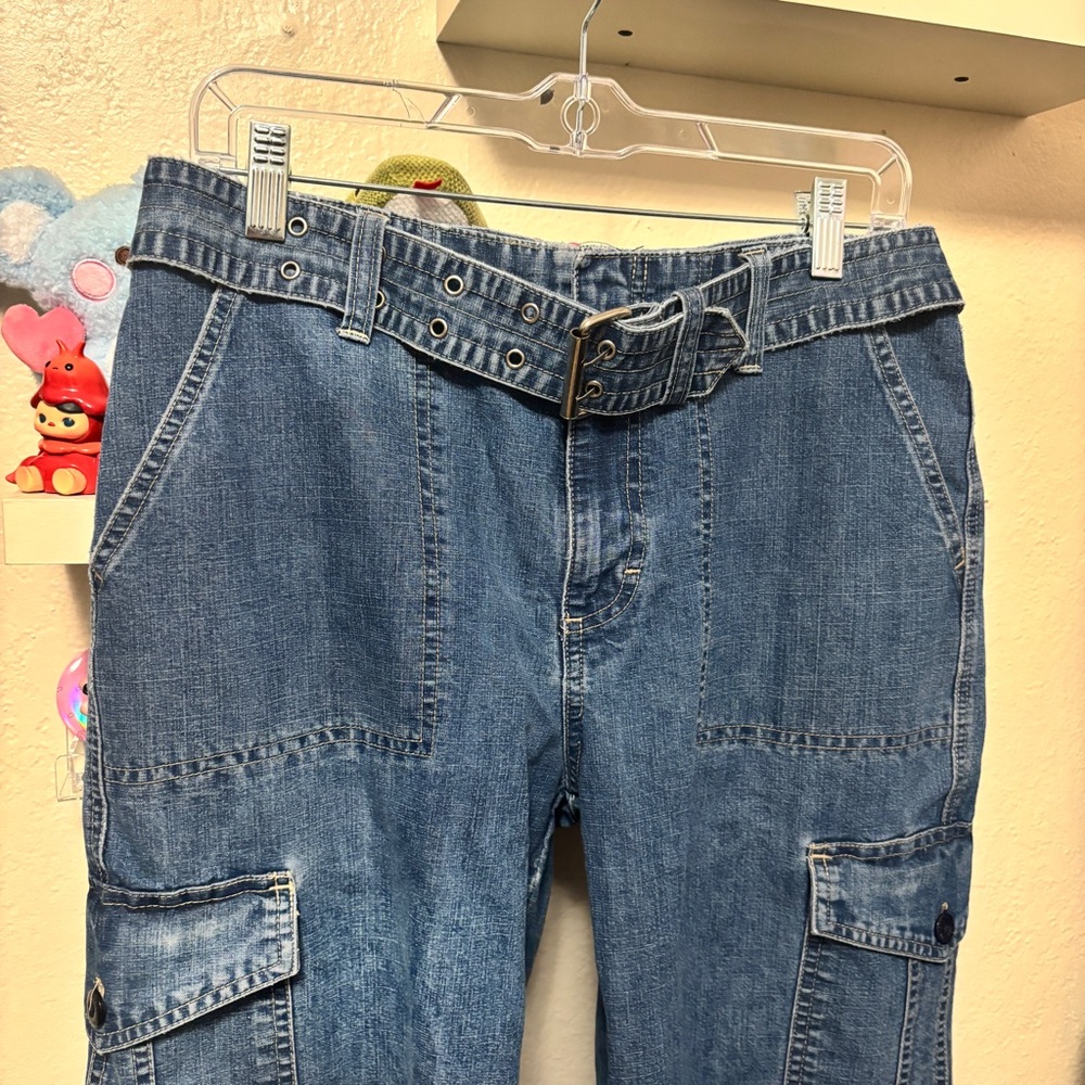 Gloria Vanderbilt y2k Cargo Capri Denim Pants Size 8 - Picture 3 of 12